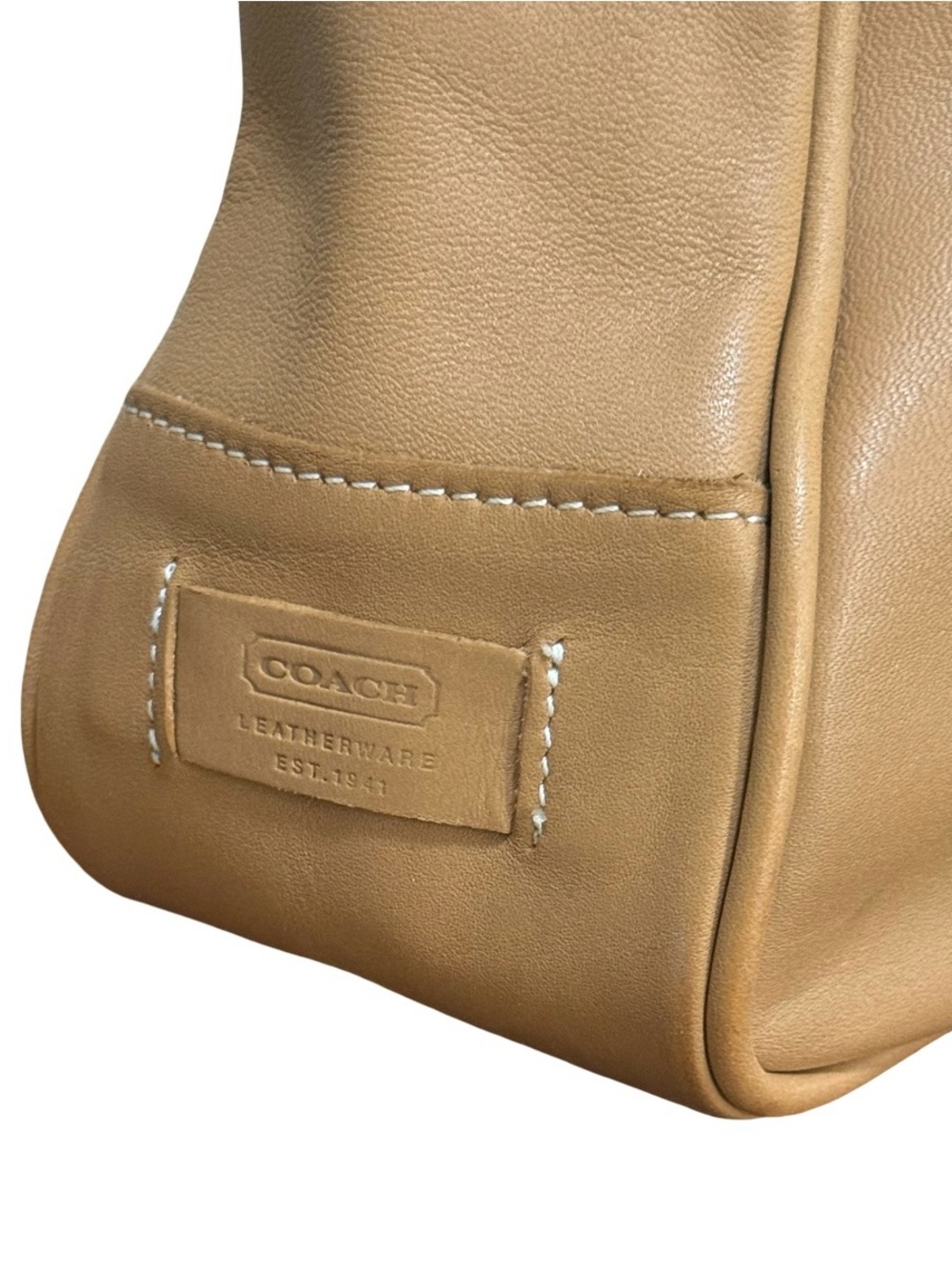Coach Vintage Hamptons Tan Leather Hobo Shoulder Bag Y2K - Picture 8 of 15